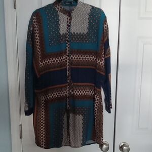 Boohoo Teal and Black Midi Dress